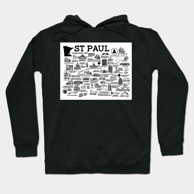 St Paul Map Hoodie by fiberandgloss